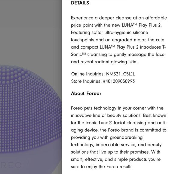 Foreo Luna Play Plus 2 Facial Cleansing Massager- I Lilac You - Picture 9 of 10
